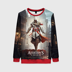 Свитшот женский Assassins creed старый город, цвет: 3D-красный