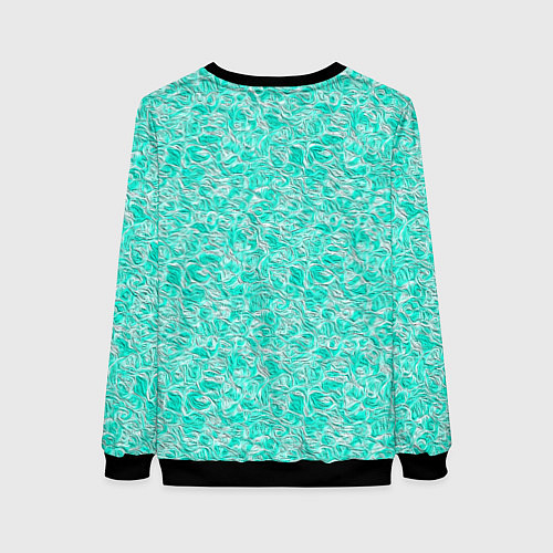 Женский свитшот Абстрактный бирюзово-белый фон / 3D-Черный – фото 2