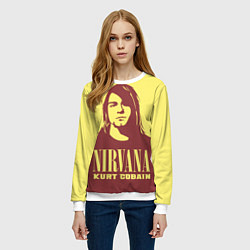 Свитшот женский Kurt Cobain Nirvana, цвет: 3D-белый — фото 2