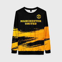 Женский свитшот Manchester United - gold gradient посередине