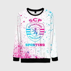 Свитшот женский Sporting neon gradient style, цвет: 3D-черный