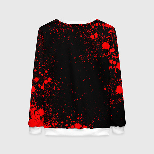 Женский свитшот Стальной алхимик - красные брызги / 3D-Белый – фото 2