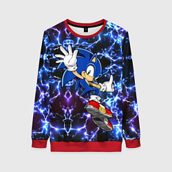 Свитшот женский Sonic blue x, цвет: 3D-красный
