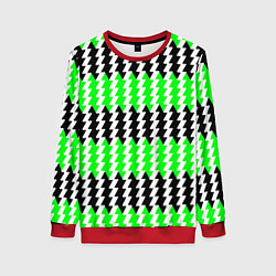 Женский свитшот Вертикальные чёрно-зелёные полосы