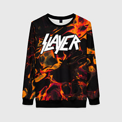 Свитшот женский Slayer red lava, цвет: 3D-черный