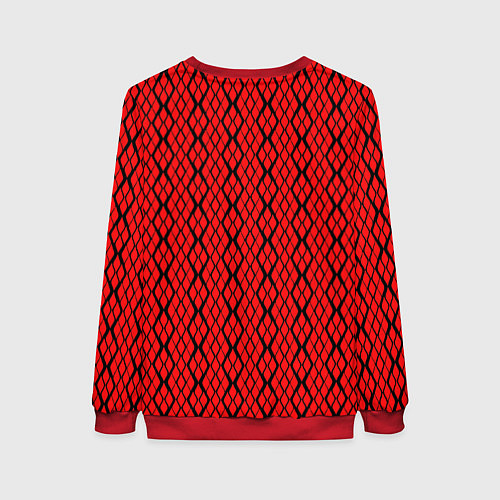 Женский свитшот Ярко-красный с чёрными линиями / 3D-Красный – фото 2