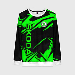 Свитшот женский Skoda - green uniform, цвет: 3D-белый