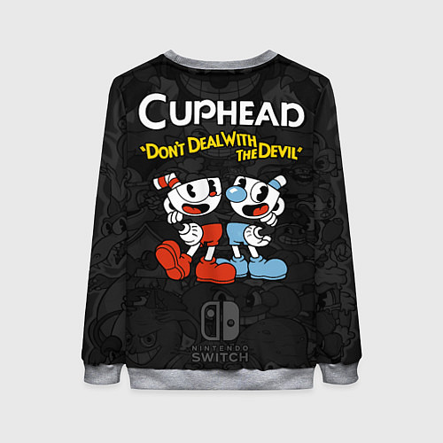 Женский свитшот Cuphead - devil play game / 3D-Меланж – фото 2