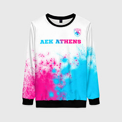 Женский свитшот AEK Athens neon gradient style посередине