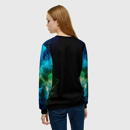 Женский свитшот Иллюзия сетчатого корсета груди / 3D-Черный – фото 4