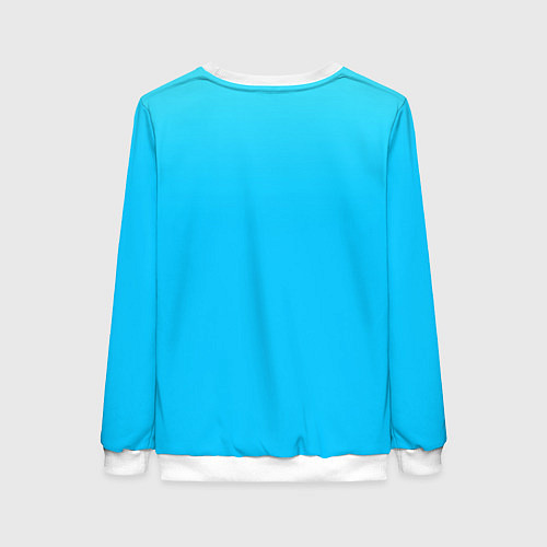 Женский свитшот Мягкий градиент ярко-голубой / 3D-Белый – фото 2