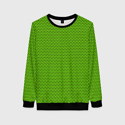 Женский свитшот Кислотный зелёный имитация сетки