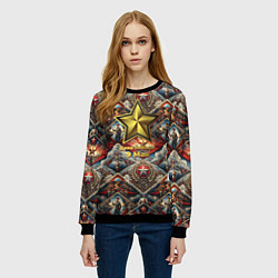 Свитшот женский День победы золотая звезда СССР, цвет: 3D-черный — фото 2