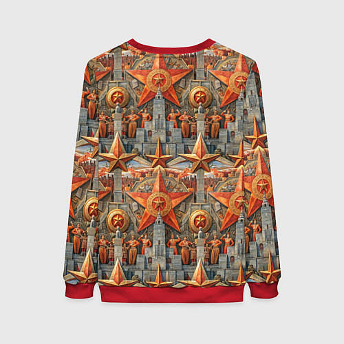 Женский свитшот 9 мая и памятники / 3D-Красный – фото 2