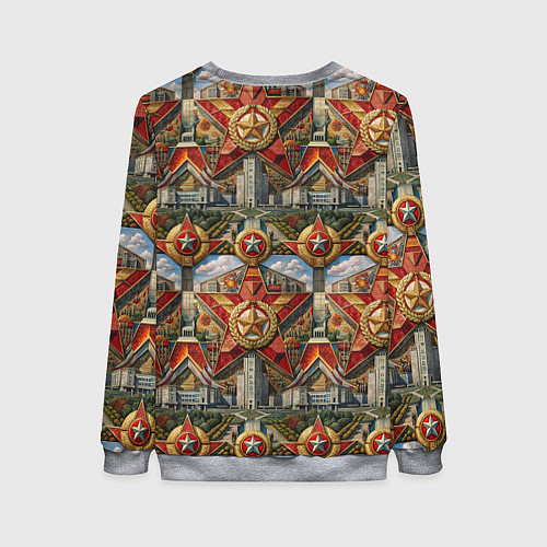 Женский свитшот С днем Победы стиль СССР / 3D-Меланж – фото 2