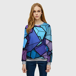 Свитшот женский Куб, цвет: 3D-меланж — фото 2