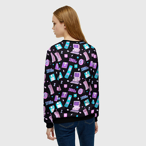 Женский свитшот Game over 1980 1990 / 3D-Черный – фото 4