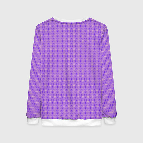 Женский свитшот Сиреневый паттерн узоры / 3D-Белый – фото 2