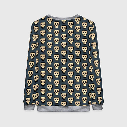 Женский свитшот Пиксельные черепа узор / 3D-Меланж – фото 2