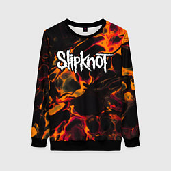 Свитшот женский Slipknot red lava, цвет: 3D-черный