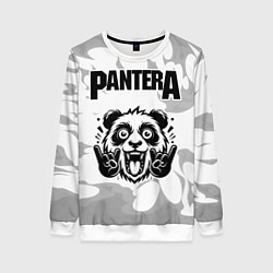 Женский свитшот Pantera рок панда на светлом фоне