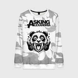 Женский свитшот Asking Alexandria рок панда на светлом фоне