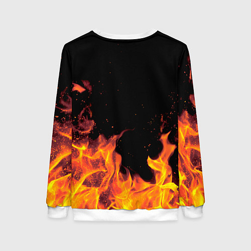 Женский свитшот Катя - имя в огне / 3D-Белый – фото 2