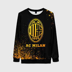 Свитшот женский AC Milan - gold gradient, цвет: 3D-черный
