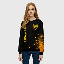 Свитшот женский Arsenal - gold gradient вертикально, цвет: 3D-черный — фото 2