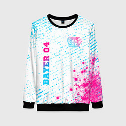 Свитшот женский Bayer 04 neon gradient style вертикально, цвет: 3D-черный