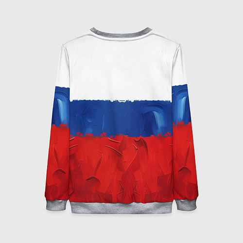 Женский свитшот Медведь и флаг России / 3D-Меланж – фото 2