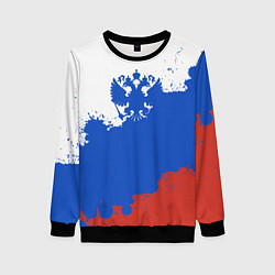 Женский свитшот Российский триколор и герб