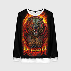 Женский свитшот Русский агрессивный медведь