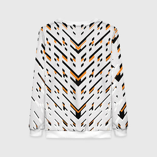 Женский свитшот Чёрные и жёлтые полосы на белом фоне / 3D-Белый – фото 2