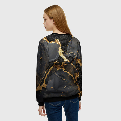 Женский свитшот Золото и черный агат / 3D-Черный – фото 4