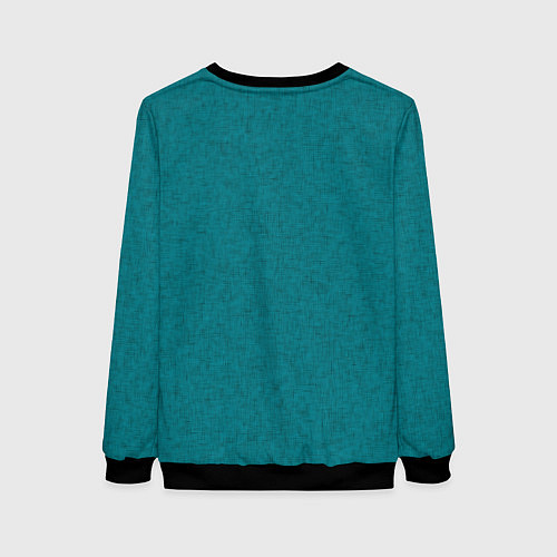 Женский свитшот Сине-зелёный однотонный текстурированный / 3D-Черный – фото 2