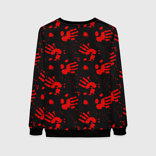Женский свитшот Blood hands паттерн / 3D-Черный – фото 2