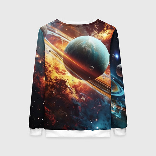 Женский свитшот Большая планета / 3D-Белый – фото 2