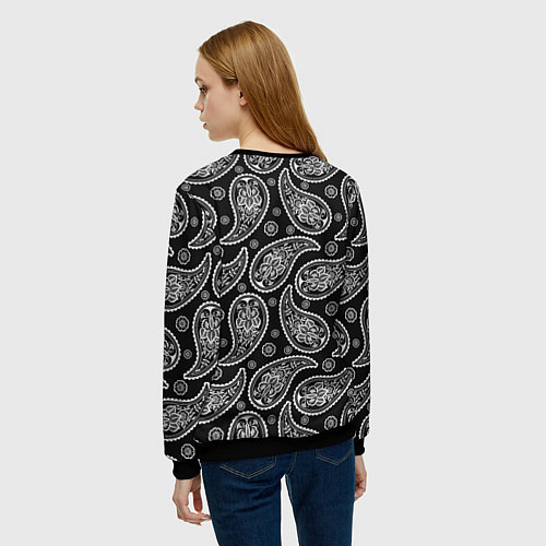 Женский свитшот Паттерн огурцы / 3D-Черный – фото 4