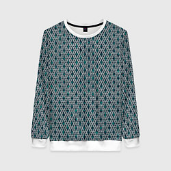Женский свитшот Королевский бирюзовый паттерн
