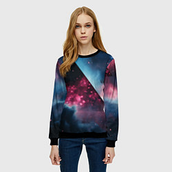 Свитшот женский Космическая пирамида, цвет: 3D-черный — фото 2