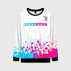 Женский свитшот Juventus neon gradient style посередине