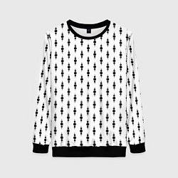 Женский свитшот Белый в чёрный горошек узором