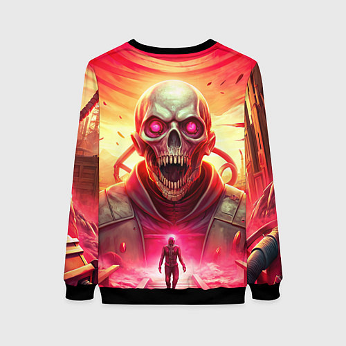 Женский свитшот Abiotic Factor монстр с черепом / 3D-Черный – фото 2