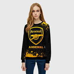 Свитшот женский Arsenal - gold gradient, цвет: 3D-черный — фото 2