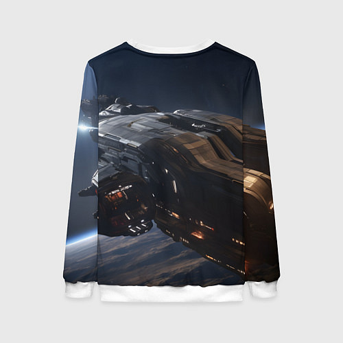 Женский свитшот Mass Effect ТалиЗора и космический корабль / 3D-Белый – фото 2