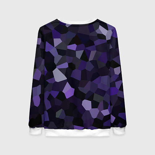Женский свитшот Кристаллизация темно-фиолетового / 3D-Белый – фото 2