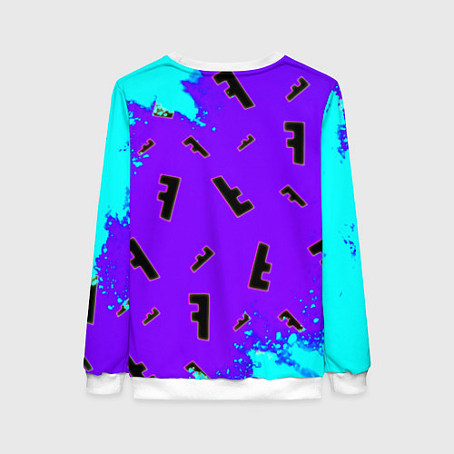 Женский свитшот Fortnite neon steel colors epic / 3D-Белый – фото 2