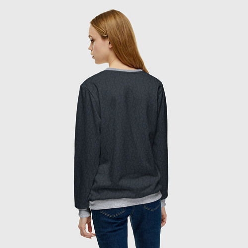 Женский свитшот Тёмный серый однотонный паттерн / 3D-Меланж – фото 4