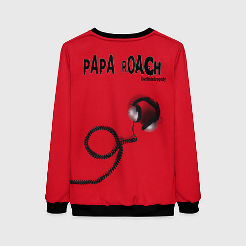 Женский свитшот Papa Roach - baby with headphones / 3D-Черный – фото 2
